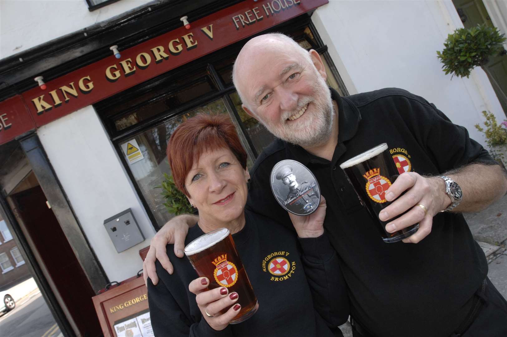 Diane and John Brice outside their Brompton pub