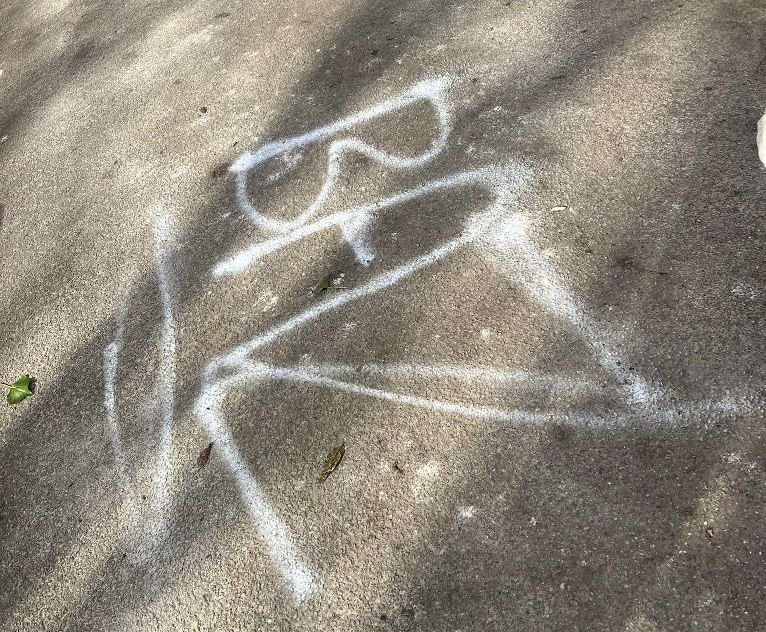 The 'disrespectful' graffiti at Ramsgate Cemetery. Picture: Lorraine Luckett