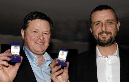 Clive Hancock and Andy Barnes, with their awards