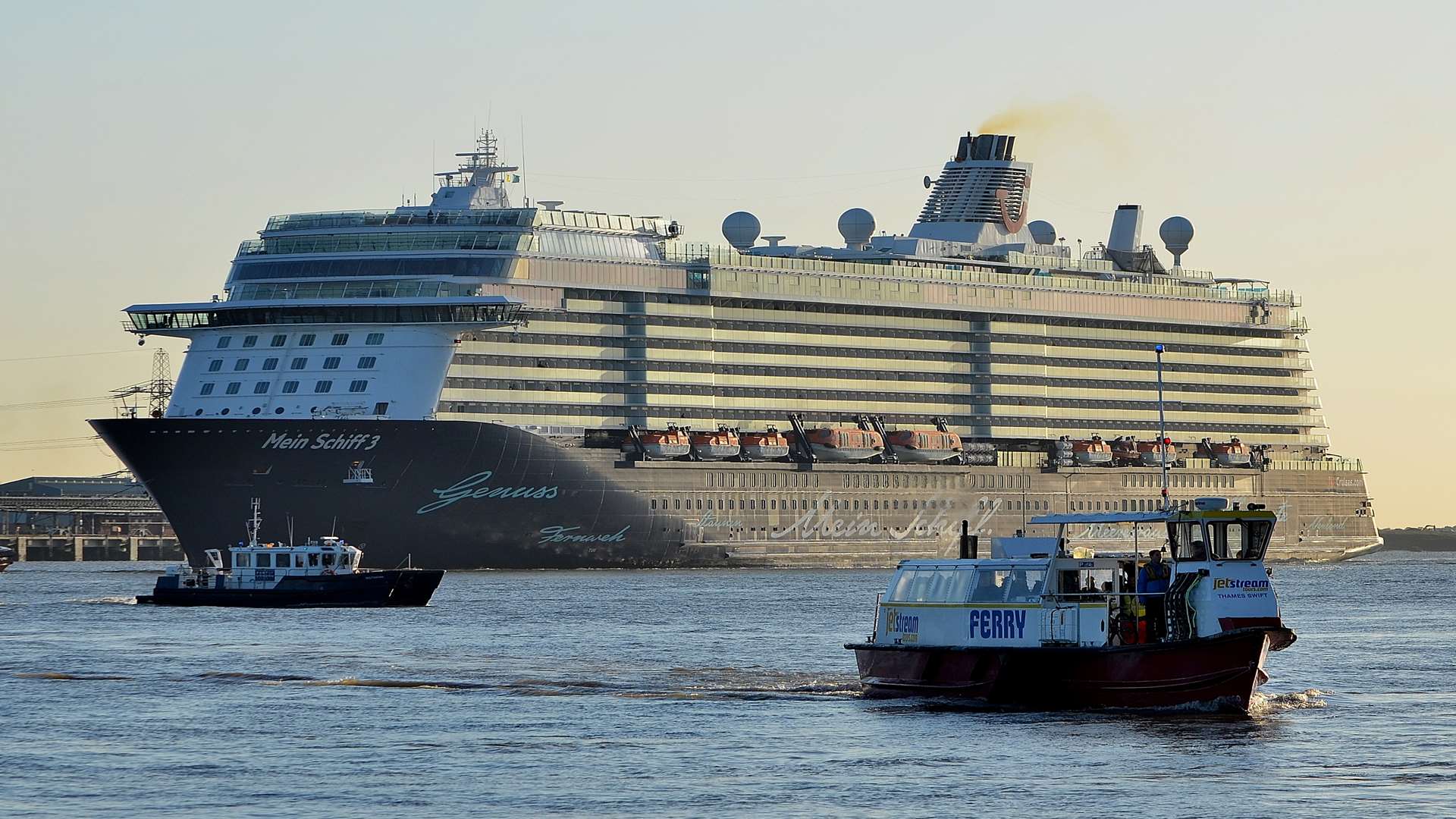 TUI Mein Schiff 3 sails past Gravesend. Picture: Jason Arthur