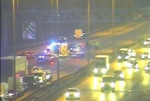 The crash shut the A2 for several hours. Picture: Highways England