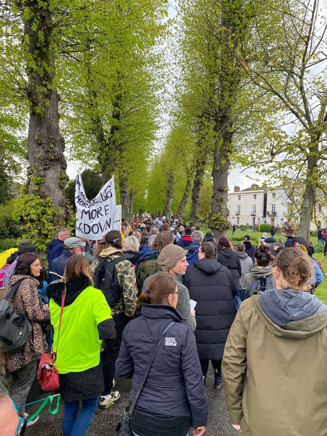 The rally begins its march from Dane John Gardens through the city centre