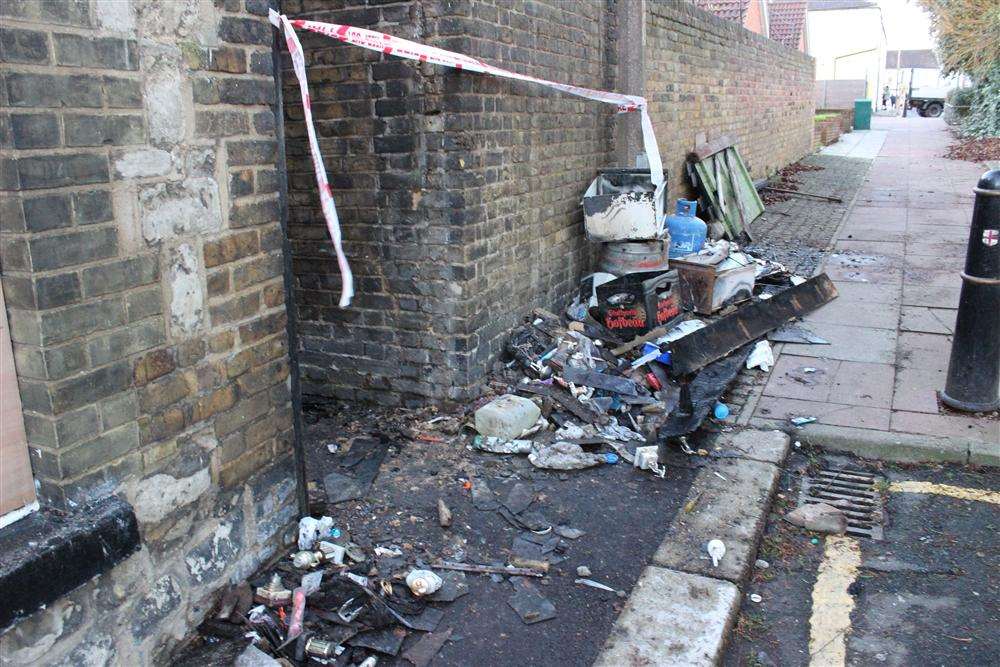 A fire broke out in an outbuilding of the derelict Brickmakers Arms in Wyles Street, Gillingham