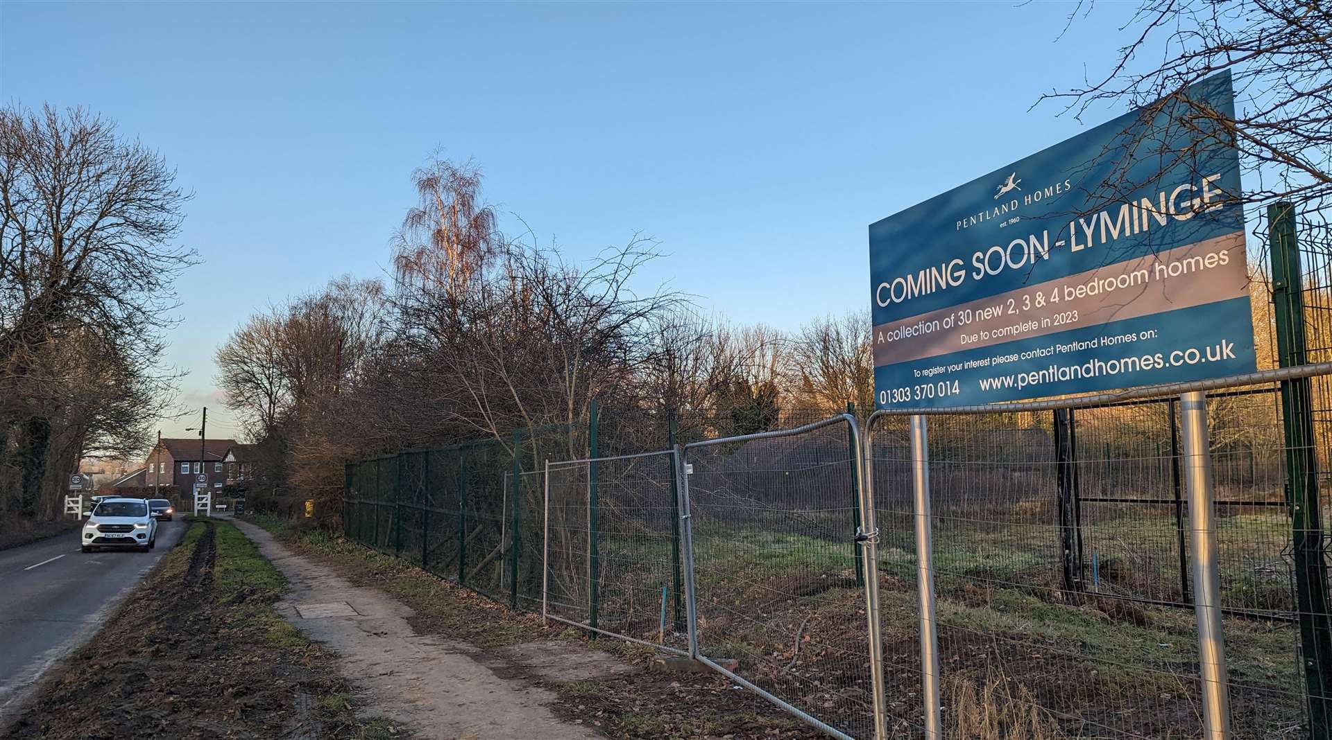 The site of the proposed homes in Lyminge