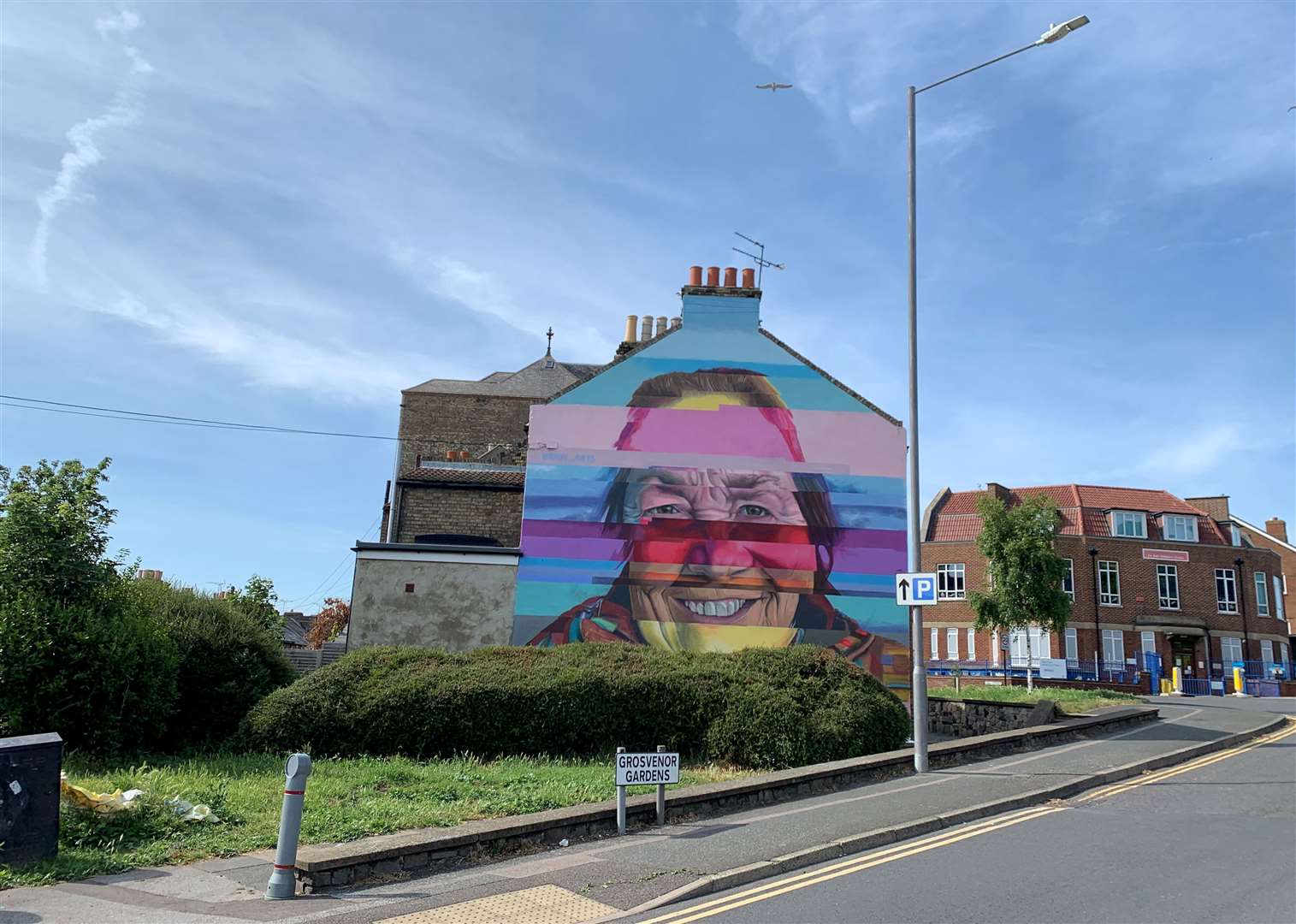 The mural depicts oceanographer Amanda Vincent