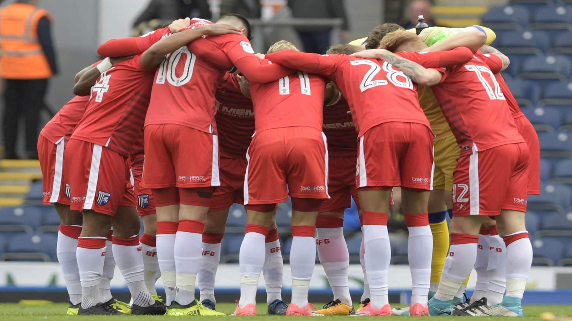 Final words of encouragement before kick-off at Ewood Park Picture: Barry Goodwin