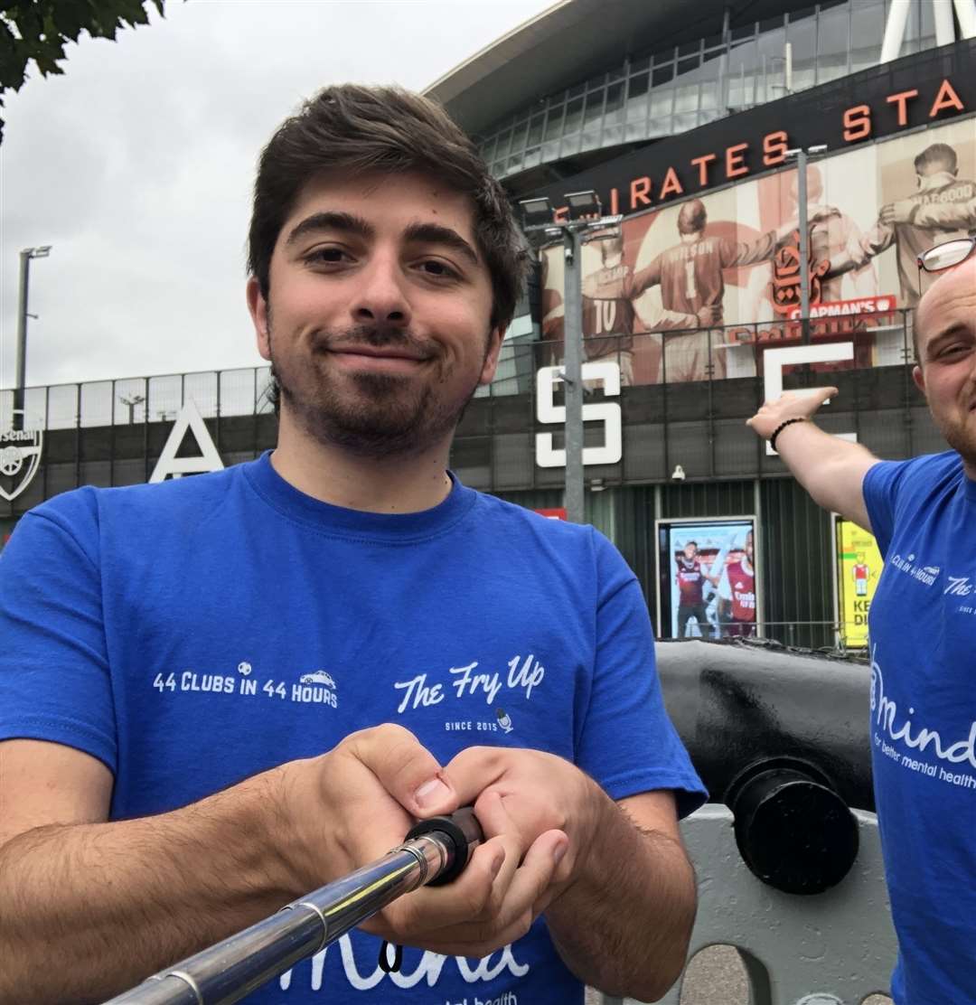 The pair outside Arsenal's ground