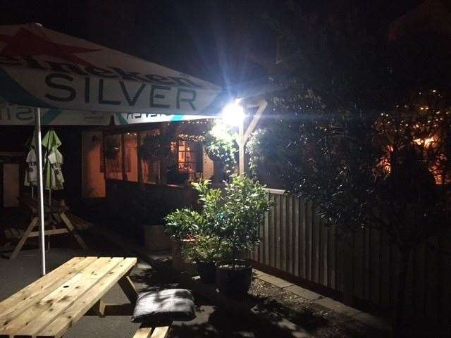 Making the most of early autumn evenings, the lighting and covered areas at the back of the pub make it a popular venue now the car park has been redeveloped