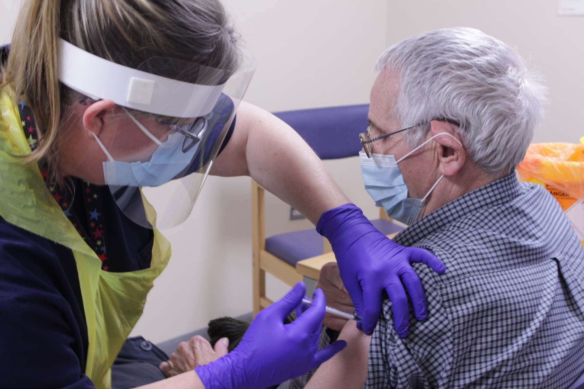 Kenneth Lamb was the first to receive the vaccine in Kent. Picture: Hospital trust