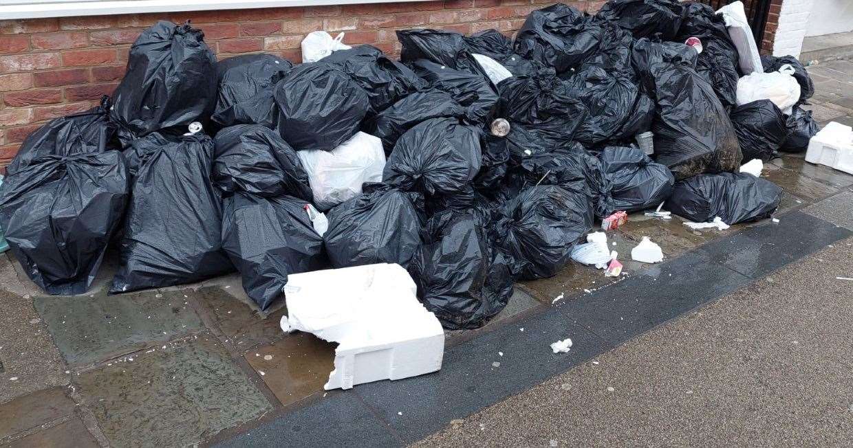 Dumped rubbish outside former Sweet Snax in Northgate Canterbury has led to the former shopkeeper being ordered to pay hundreds of poundsPicture: Canterbury City Council