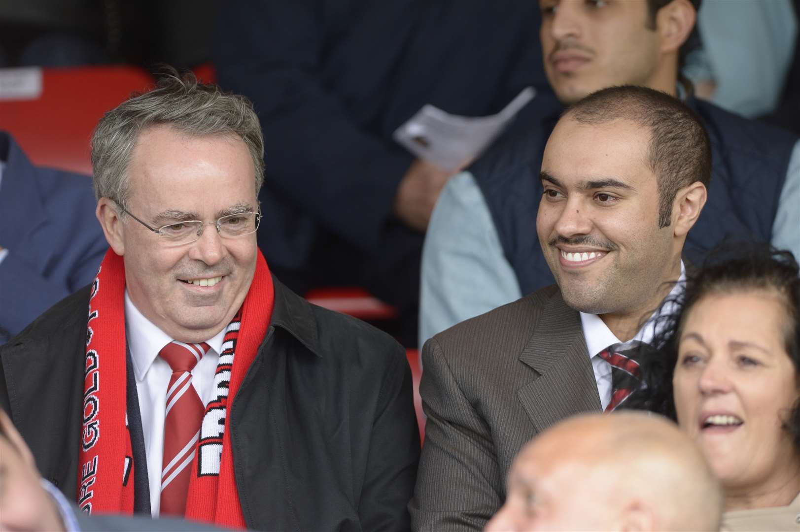 Ebbsfleet United chairman Dr Abdulla Al-Humaidi, right, with director David Testa