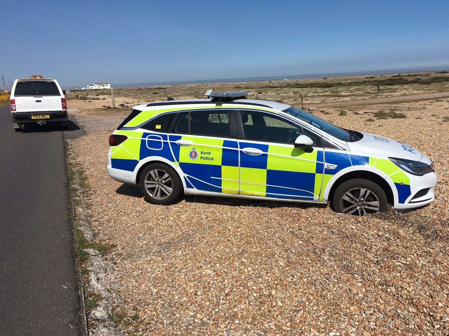 The police car had to be towed out. Picture: Owen Leyshon