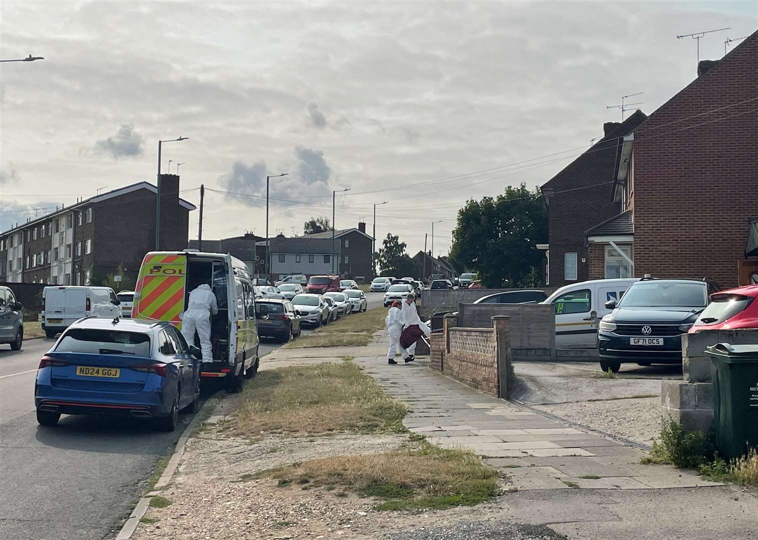 Police at the scene in Henderson Drive, Dartford. Picture from August 18, 2024