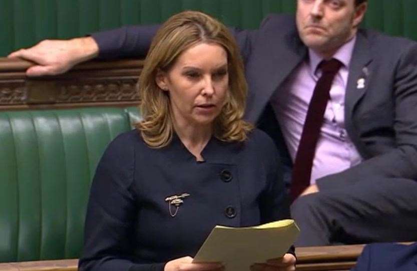 Mrs Elhicke raising Tallulah-Rai's case in Parliament. Picture: The office of Natalie Elphicke MP