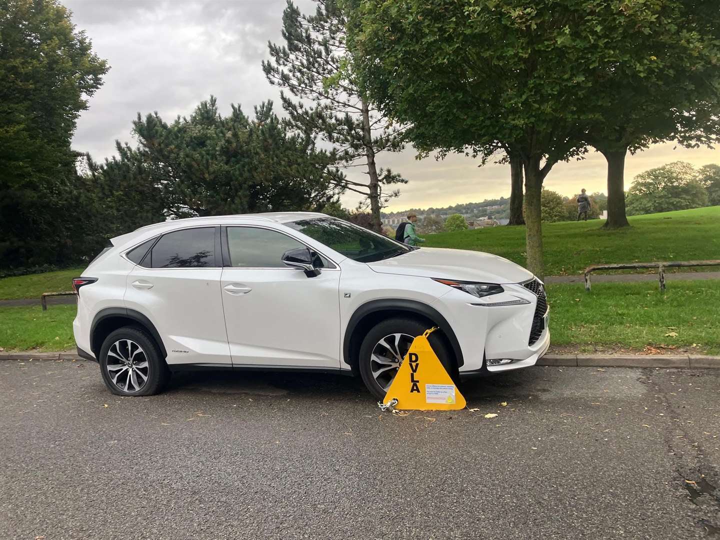 A clamped car in City Way, Rochester. Picture Simon Finlay/LDRS