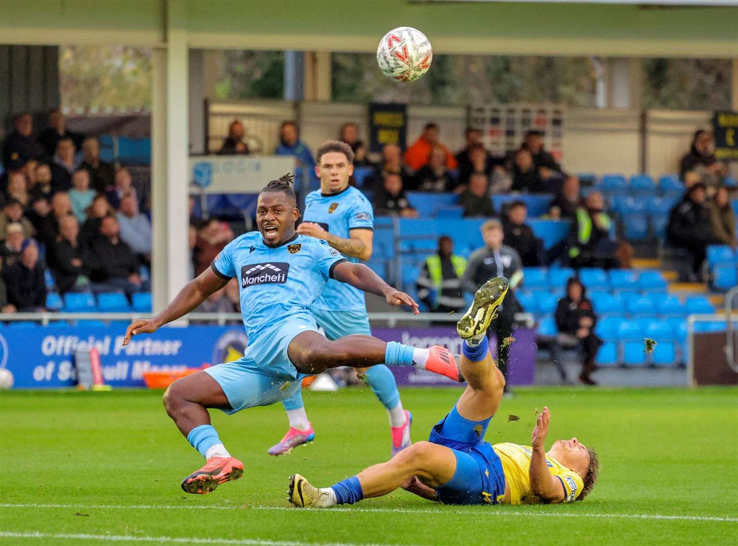 Pierre Fonkeu looks for an opening. Picture: Helen Cooper