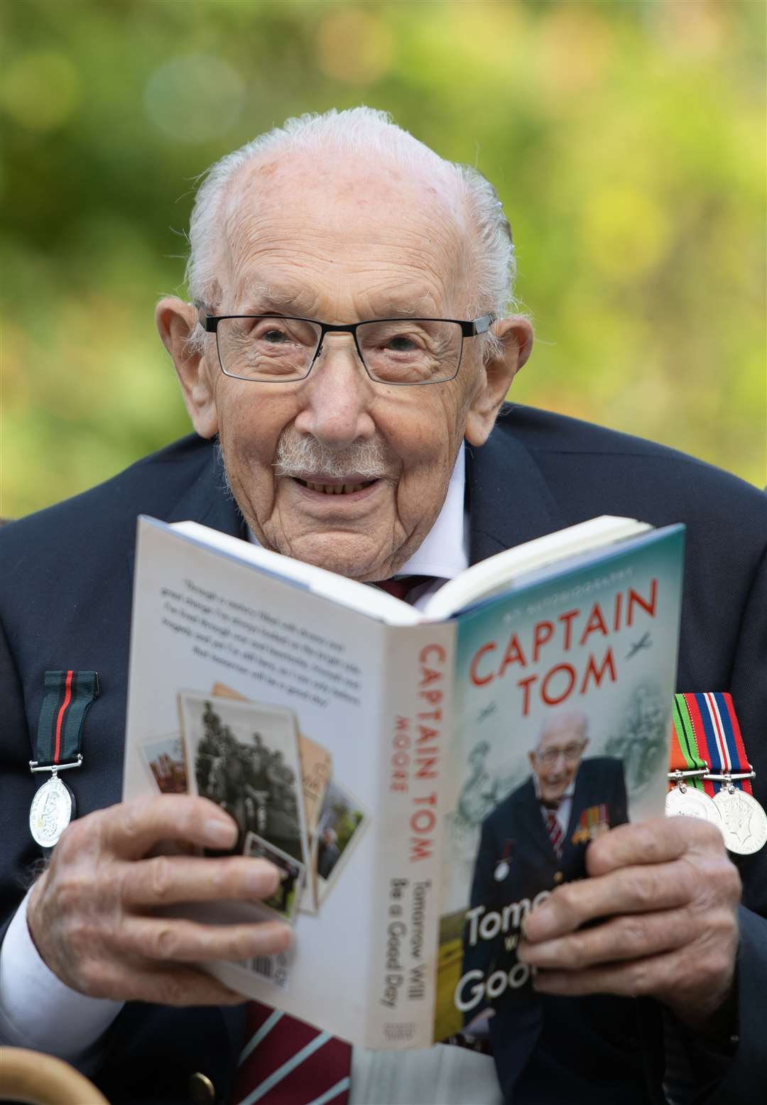 Captain Sir Tom Moore on the publication day of his autobiography Tomorrow Will Be A Good Day (Joe Giddens/PA)