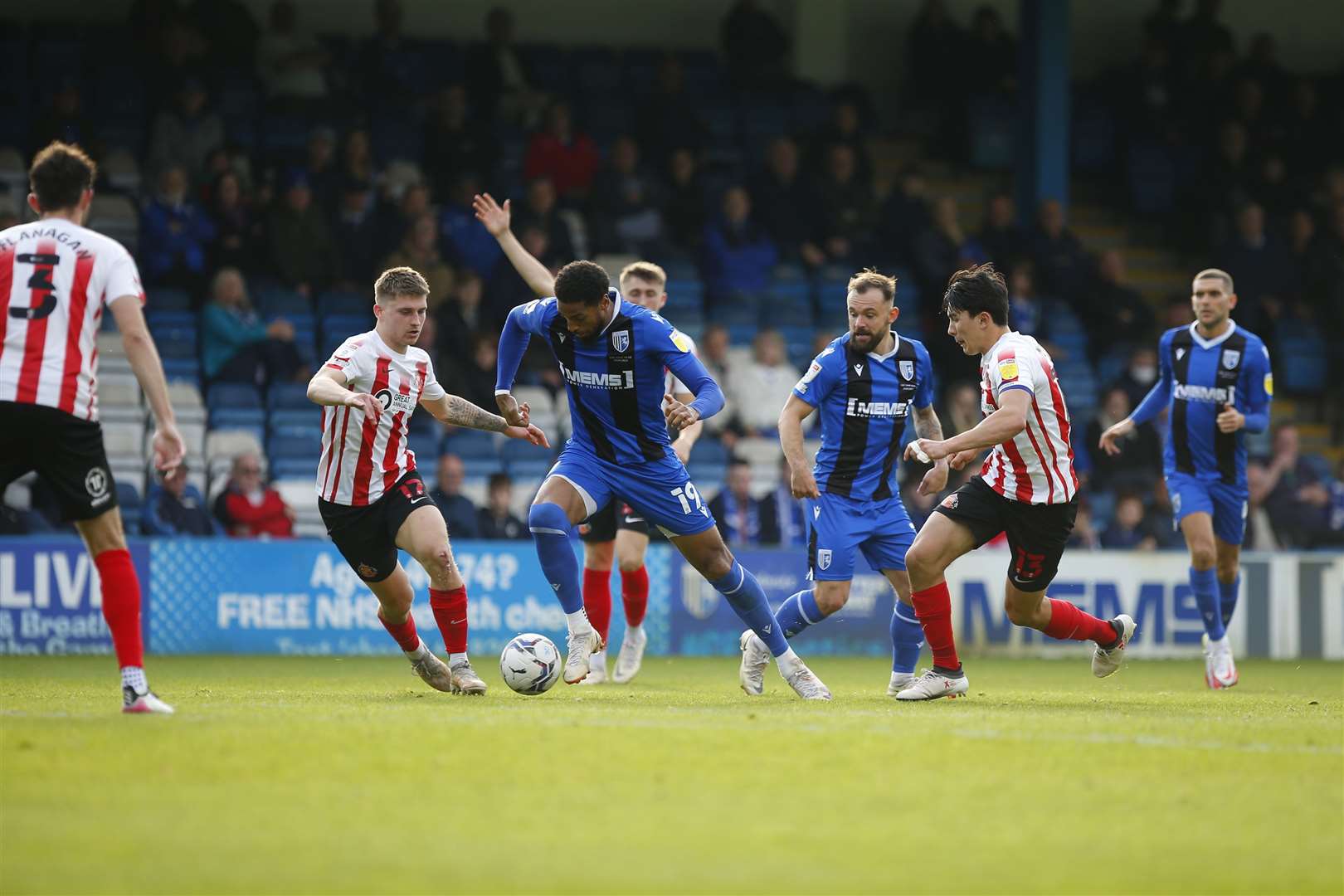 Gillingham forward Vadaine Oliver in action against Sunderland Picture: Andy Jones