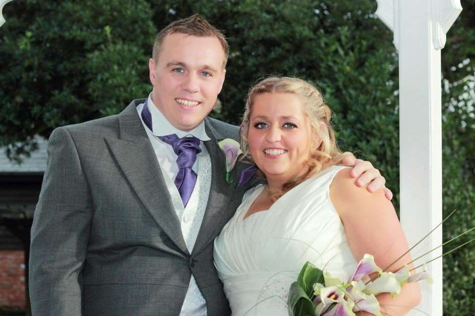 Danny Haxton and Nikki Haxton-Jones on their wedding day