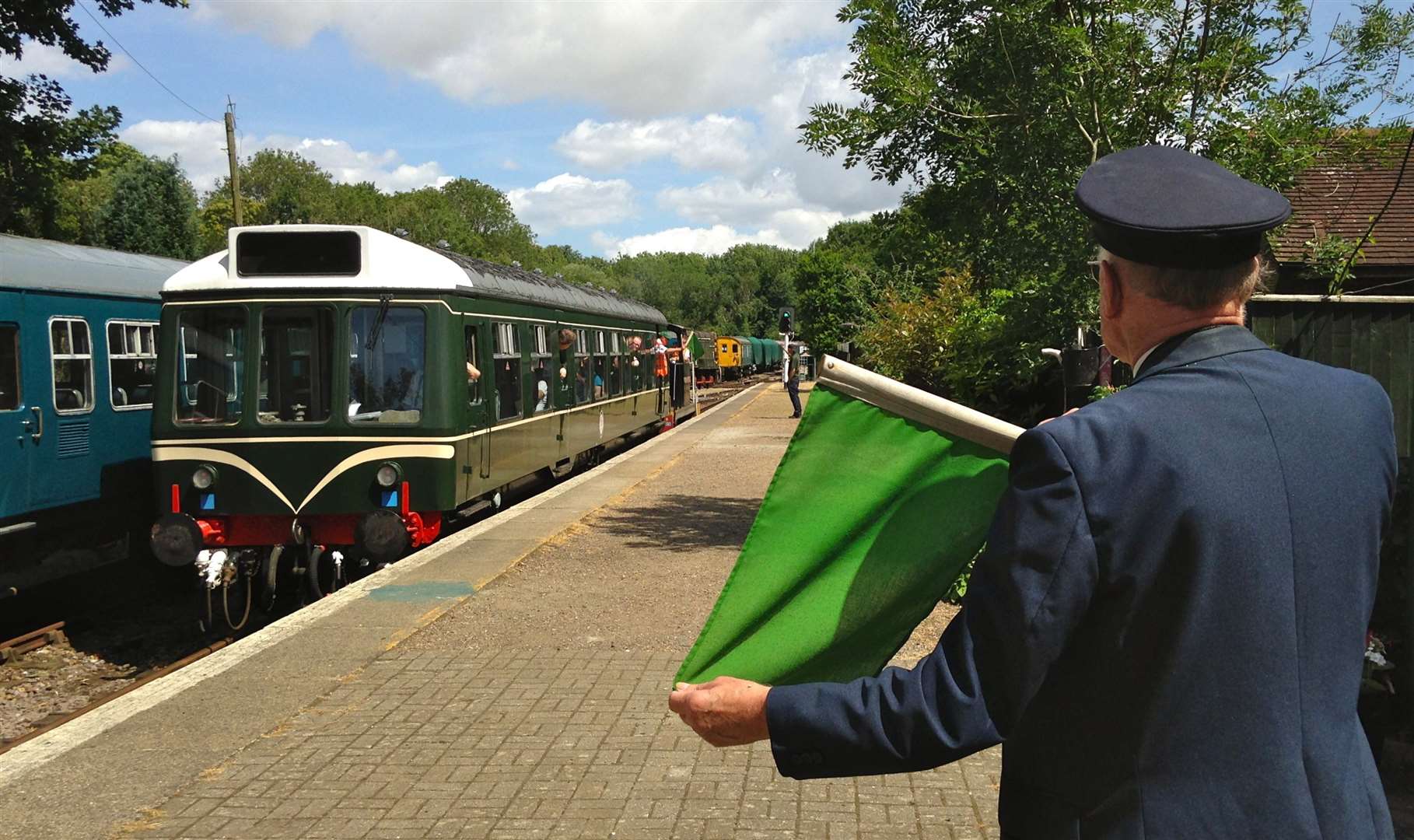 East Kent Railway at Shepherdswell on the platform