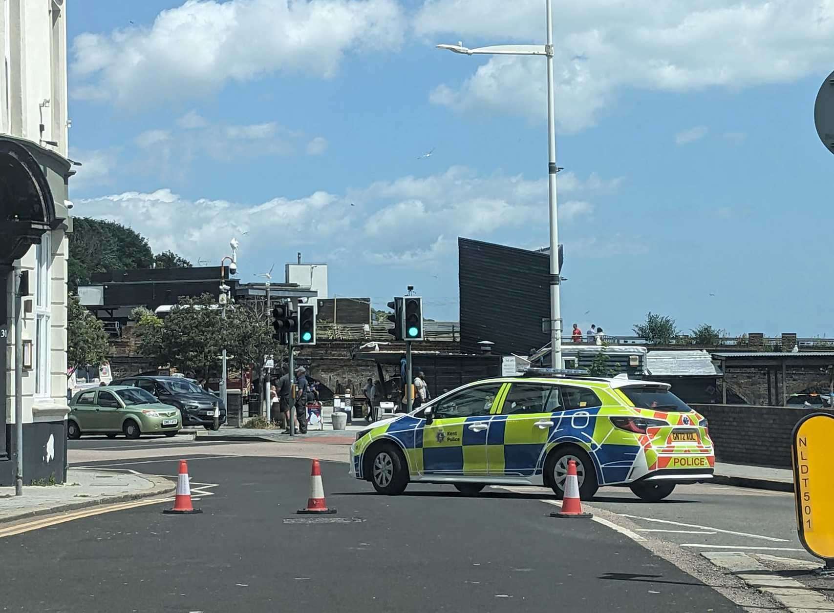 A woman in her 70s was involved in a crash with a van near Folkestone Harbour today. Picture: Clara Bella