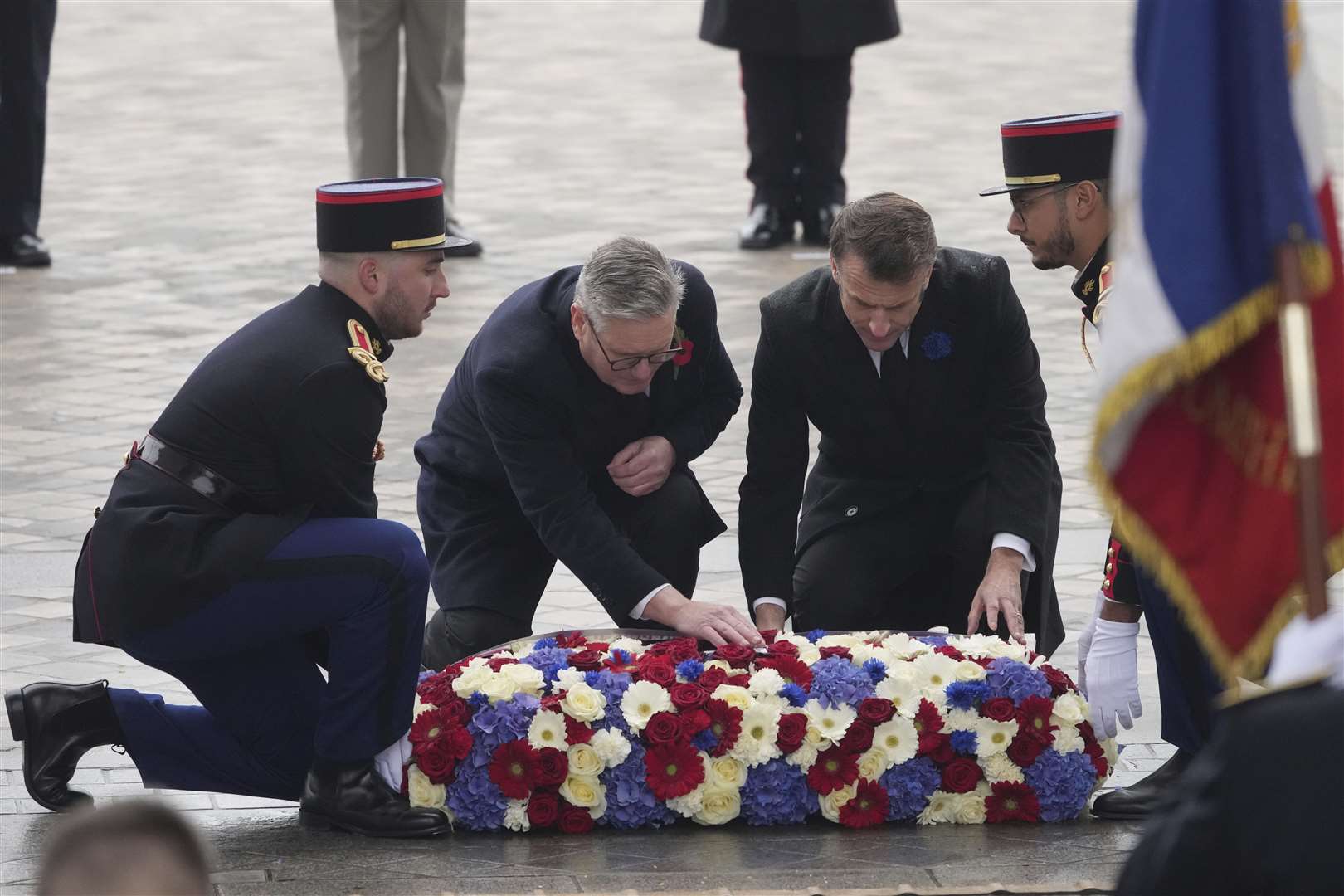 Emmanuel Macron and Sir Keir Starmer lay a wreath at the Arc de Triomphe in Paris (Michel Euler/AP)