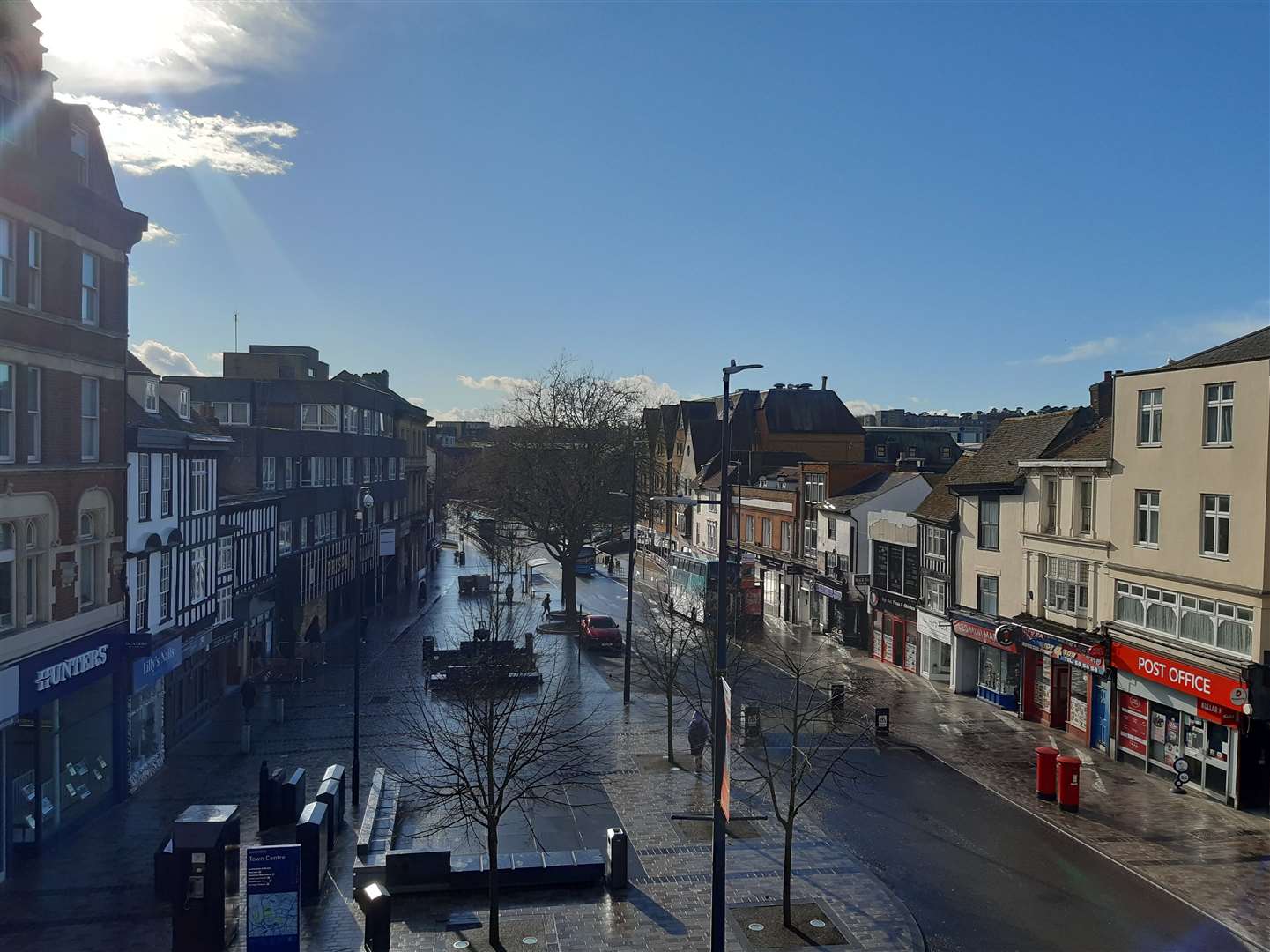 Less than 10 minutes later, Maidstone High Street had beautiful sunshine