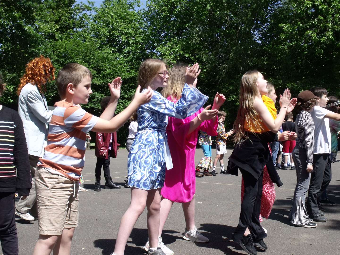 The pupils had a disco on the playground. Picture: Roger Barber