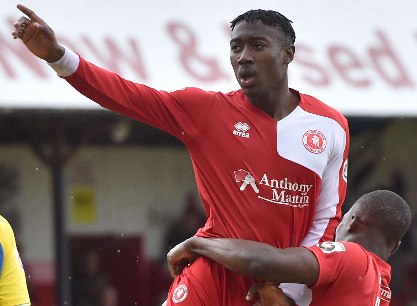 Welling's Kadell Daniel celebrates his goal. Picture: Keith Gillard