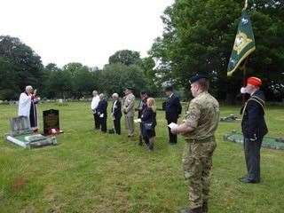 Ernest Dray, a boy soldier from Gillingham, who signed up under age to fight in the First World War has been remembered as his grave is rededicated at Woodlands cemetery in Gillingham. Picture: Kent and Sharpshooters Yeomanry Association