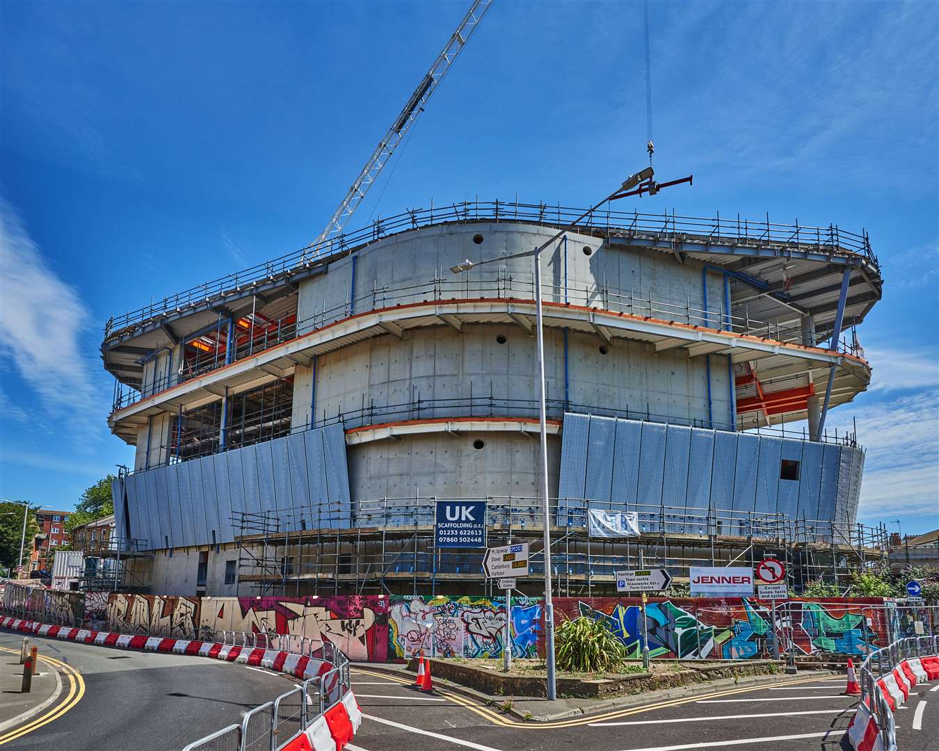 The exterior panels are now being added to the multi-storey centre