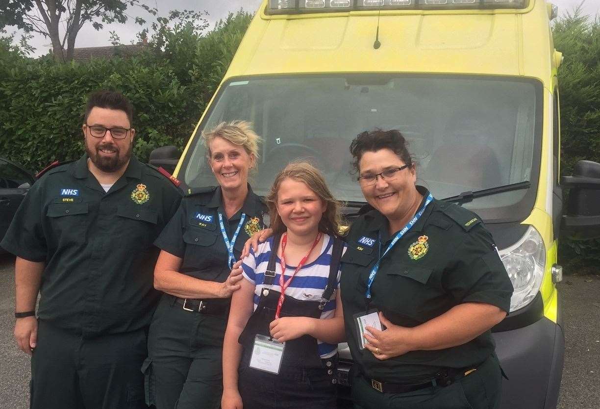 Staff at the Emergency Operations Centre in Coxheath showed Hetty around the control room and presented her with a certificate