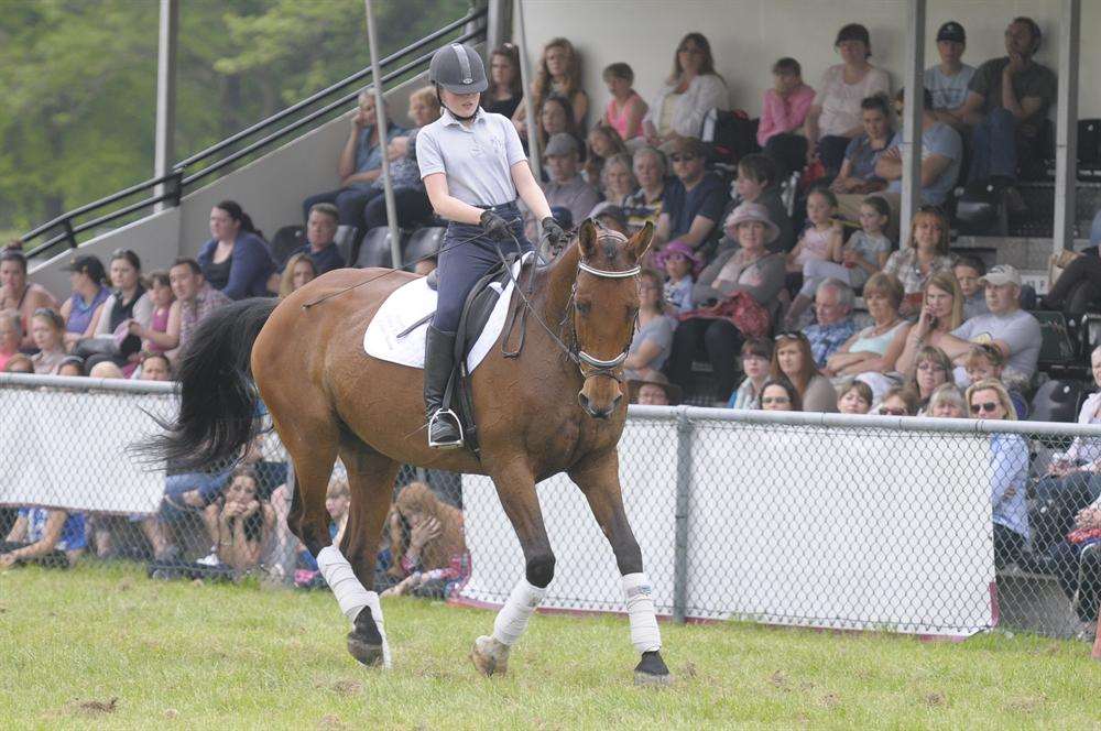 Grace Jarvis taking part in Oliver Walter's dressage master-class