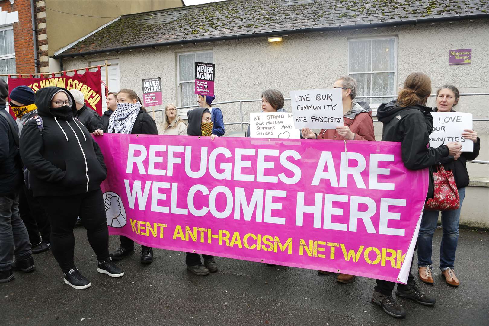 Anti-racism demonstrators launched a counter protest