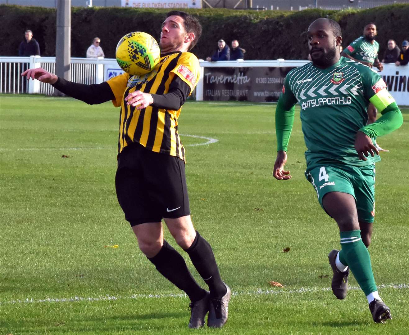 Ian Draycott, left, has recently returned from injury and was also on the scoresheet against Ebbsfleet. Picture: Randolph File