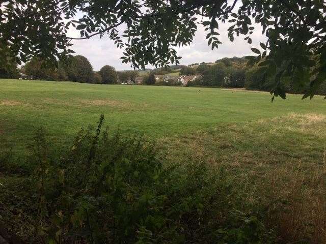 There’s a great view from the pub garden out across the field to the rest of the village