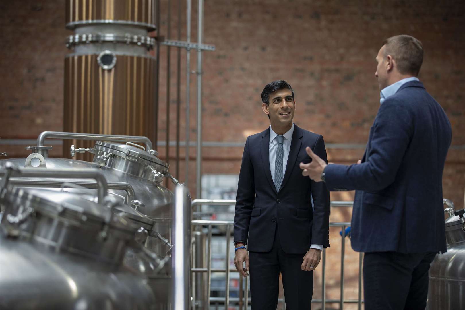 Chancellor Rishi Sunak visits the Copper Rivet distillery in Chatham. Picture: HM Treasury/Simon Walker