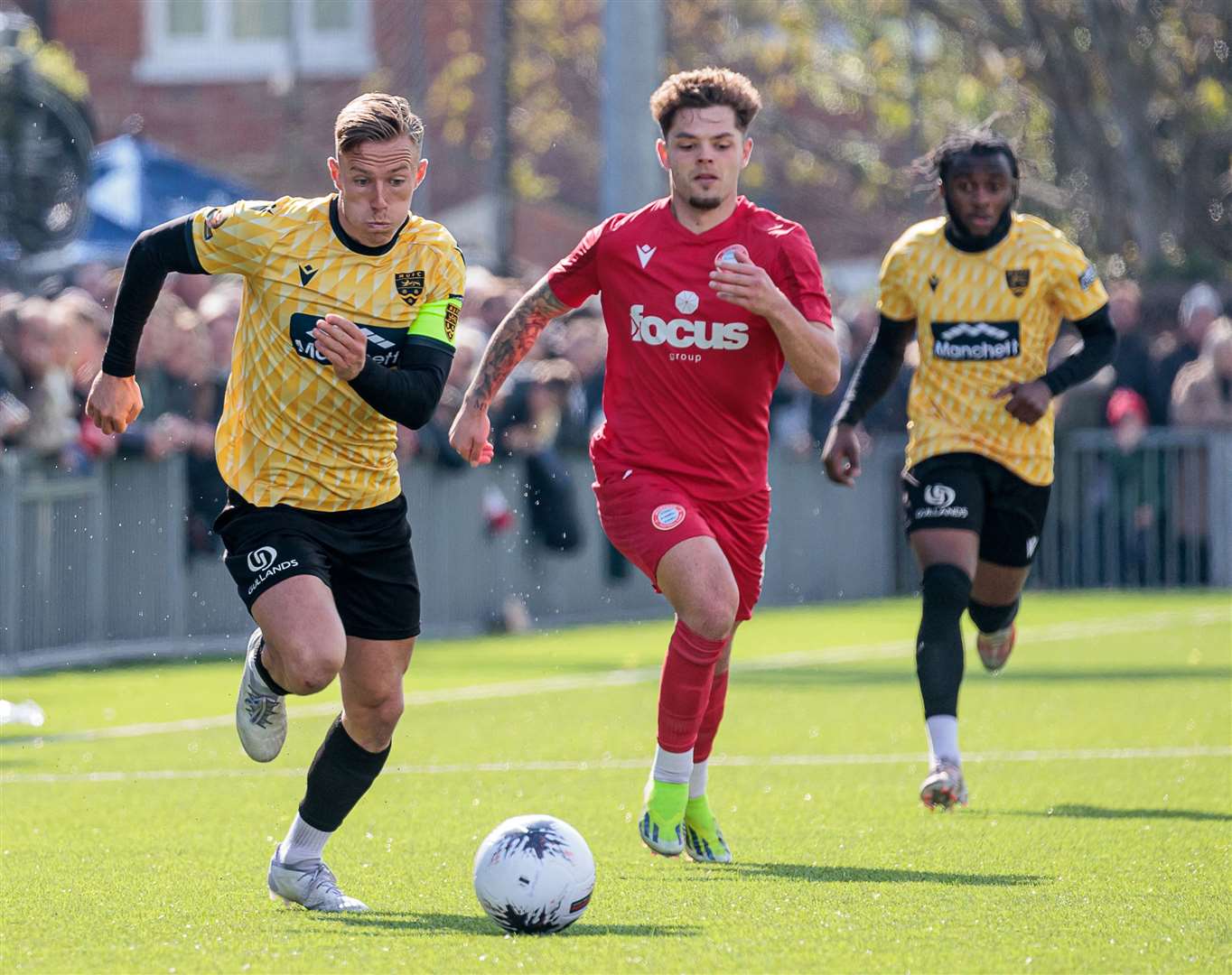 Sam Corne runs at the Worthing defence during Maidstone's play-off semi-final. Picture: Helen Cooper