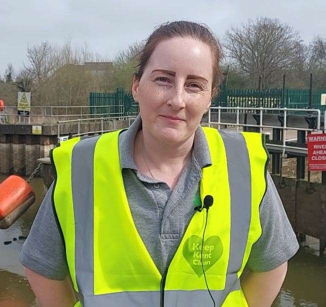 Jo Hill, from Medway Valley Countryside Partnership, led the clear-up operation today