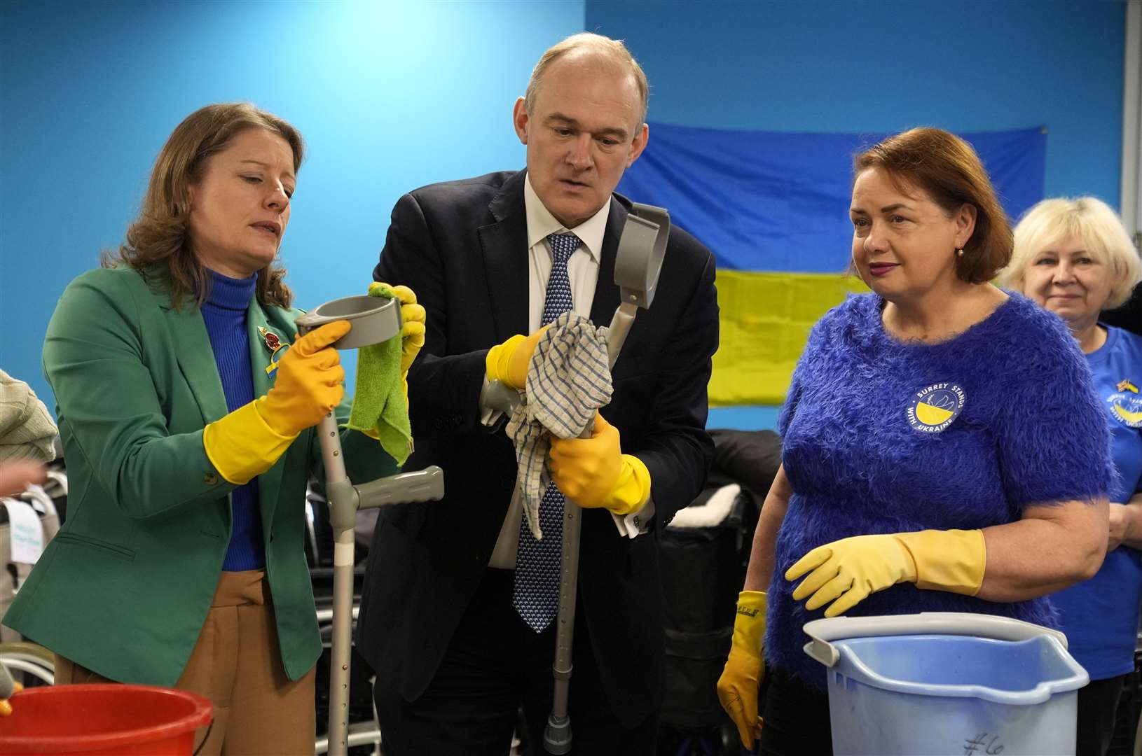 Lib Dem leader Sir Ed Davey was speaking during a visit to Surrey Stands With Ukraine, an organisation based in Epsom that sends aid to Ukraine (Andrew Matthews/PA)