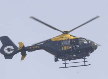 The police helicopter was launched. Stock picture by Chris Davey