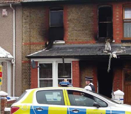 Police at the scene of the tragedy. Picture: MIKE PETT