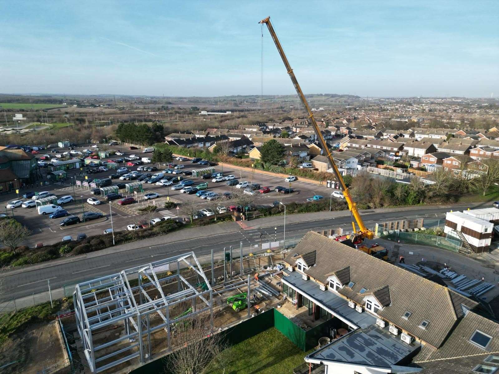 Work has now started on the steel frame. Picture: ellenor