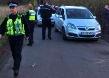 Police and parents outside the school