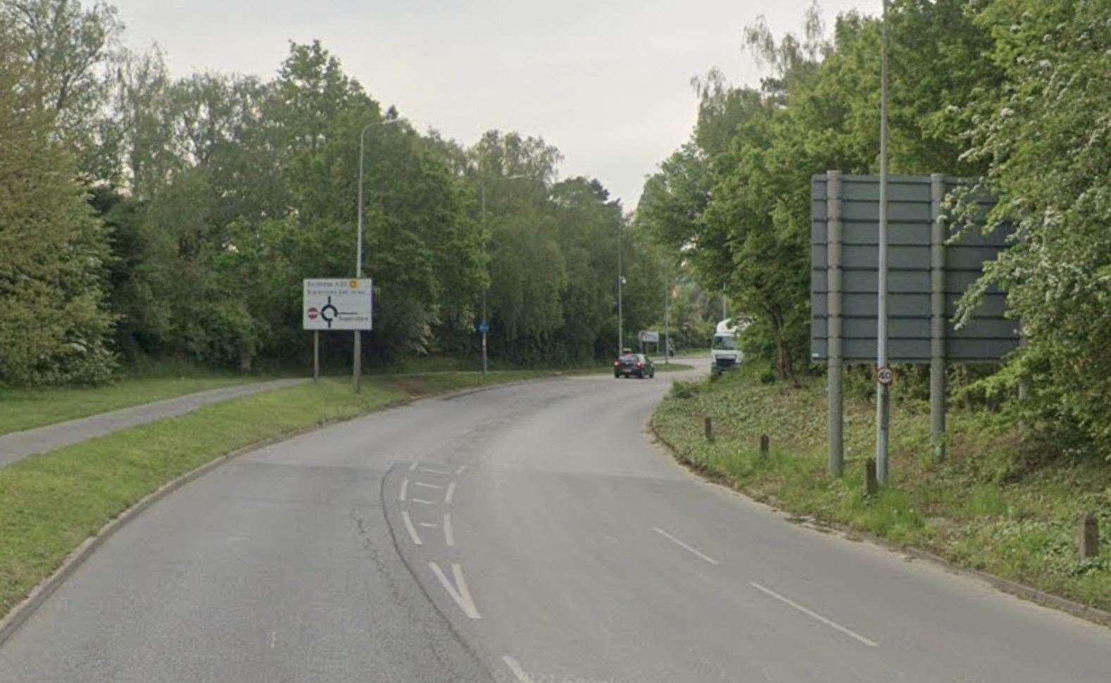 The incident happened on a bus in Hythe Road, Ashford. Photo: Google