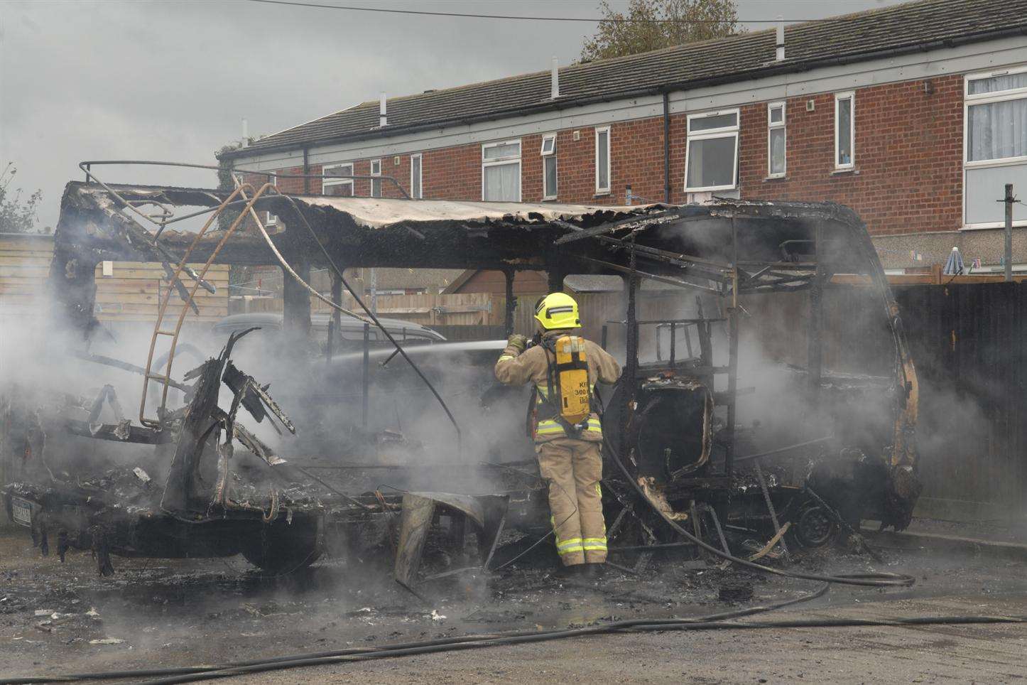 The flames gutted the campervan