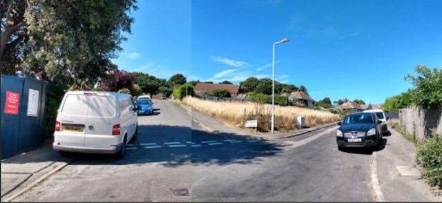 The site in Naildown Road, where the flats and houses will be built