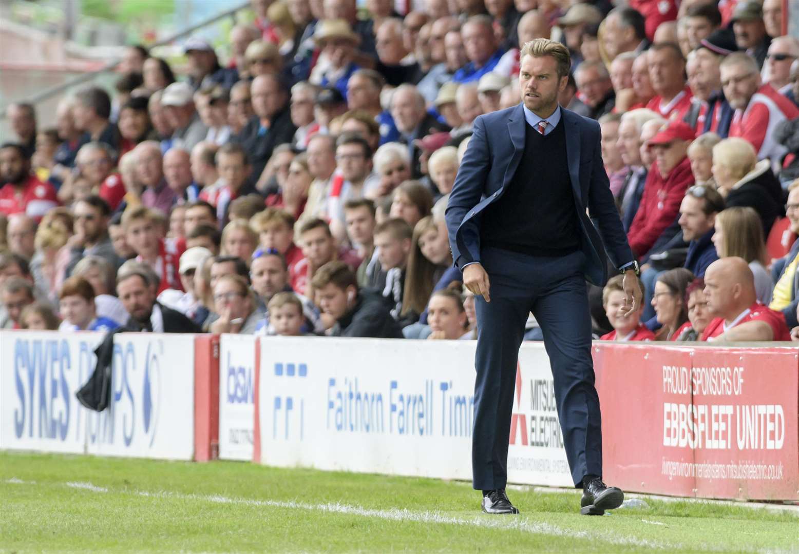 Daryl McMahon on the touchline at Stonebridge Road Picture: Andy Payton