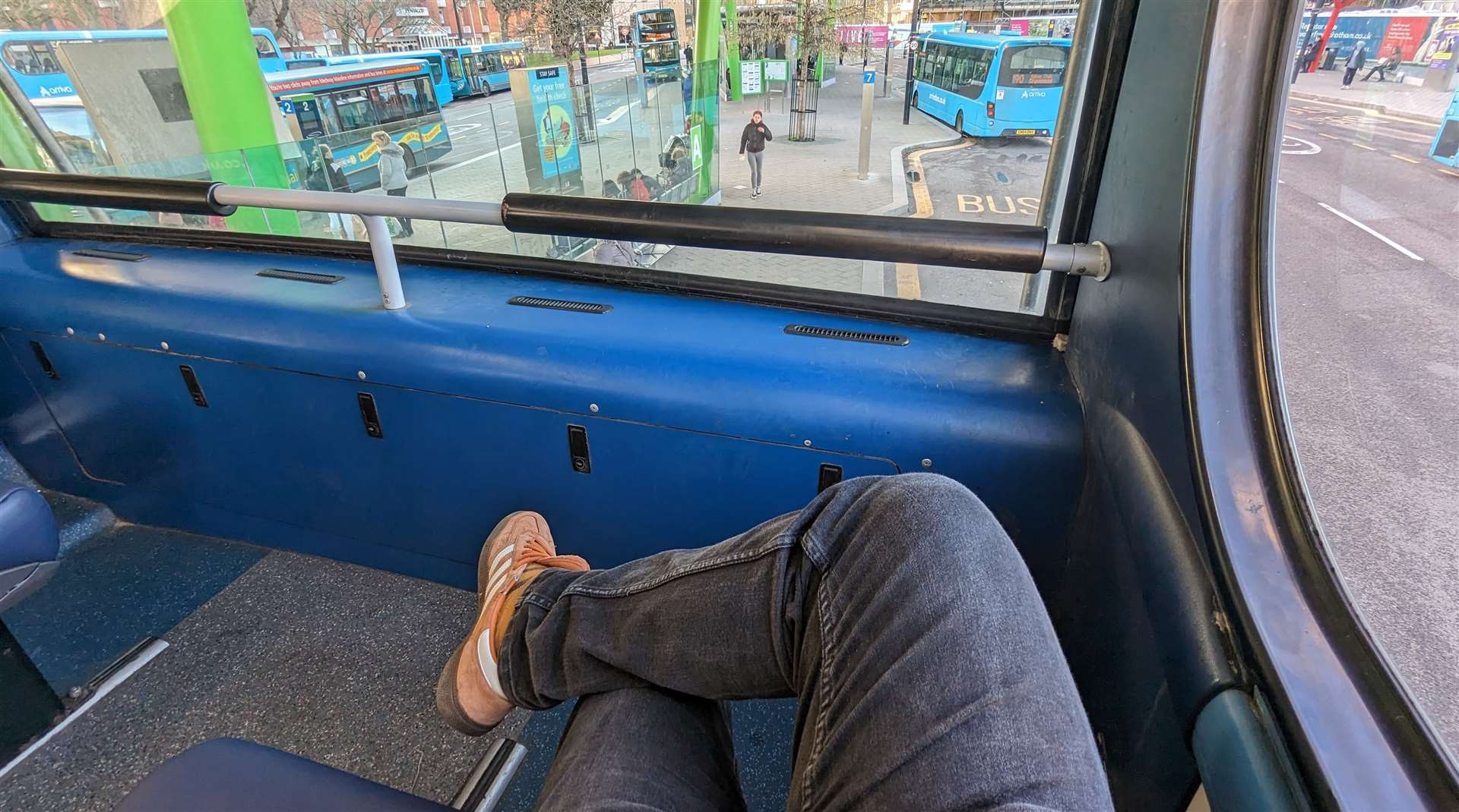 Plenty of legroom - and one very chatty fellow passenger