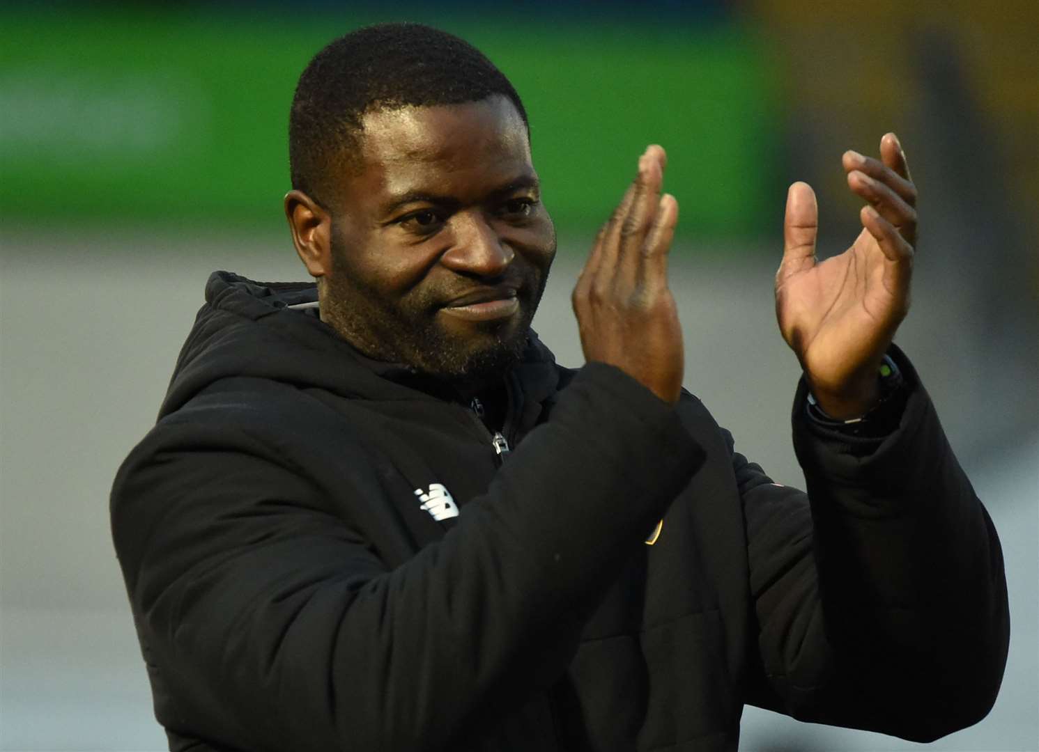 Maidstone United manager George Elokobi. Picture: Steve Terrell